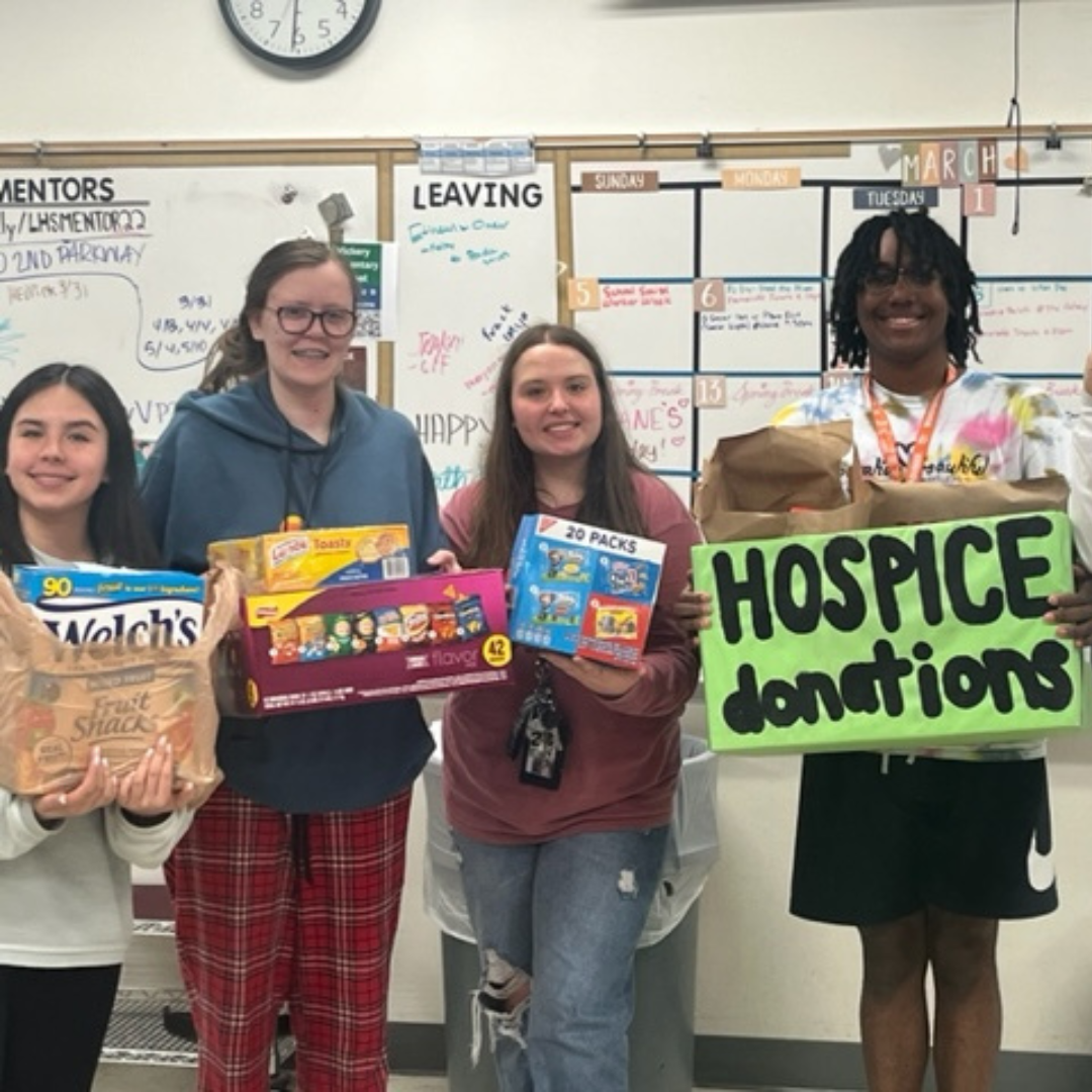 group of kids supporting hospice donations